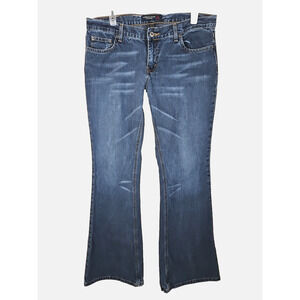 American Eagle Jeans Women 10 Flare Low Rise Y2K 90s Denim 100% Cotton 33x31